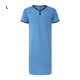 thumbnail image 3 of Guardurnaity Bata de dormir sólida, pijamas de manga corta para hombres, camisón cómodo con cuello en V, ropa de noche y . Pijama azul l, 3 of 6