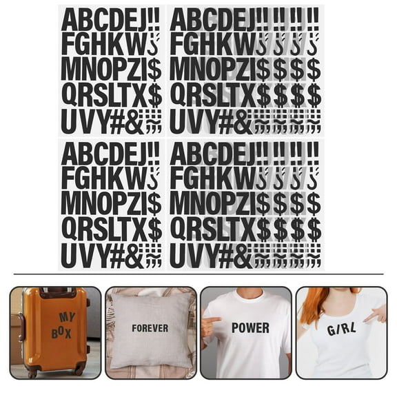 HAKIDZEL Decorative Shirts Patches 10 Sheets Heat Transfer Letters Black Flocking For Diy And Crafts