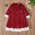 thumbnail image 2 of LNMQLPDBS Long Sleeve Christmas Dress Girls Red Velvet Christmas Christmas for Baby Midi Black Dress High Neck Dress Winter Clothes for Toddler Girls, Red 18-24 Months, 2 of 8