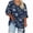 Navy-Shirts, variant on Inverlee Womens Elegant Floral Print Plus Size Blouse Trendy Relax Fit Breathable 3/4 Sleeve Shirts Dressy Casual Round Neck Tee Tops