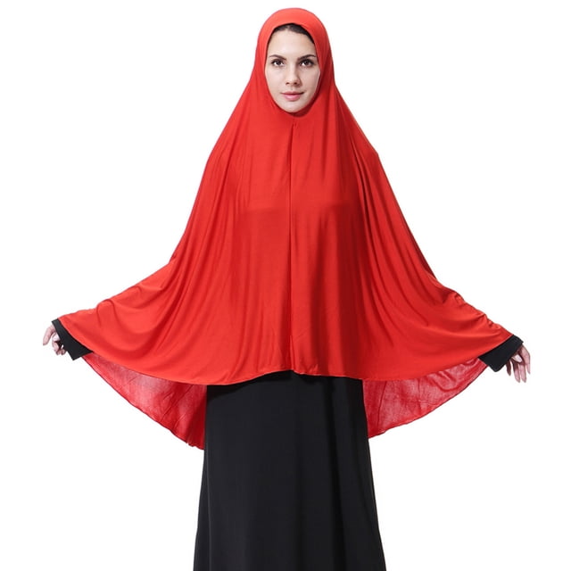 Colección Musulmana Hijab Khimar Pañuelo para Mujeres, Banderas de Estilo Largo en 12 Colores, Poliéster Suave para el Uso Diario Modesto