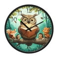 thumbnail image 2 of Voice Activated Clock with Glow Light 12 Inch Large Silent Wall Clock Battery Operated for Home Decor Owl Wearing Glasses, 2 of 8