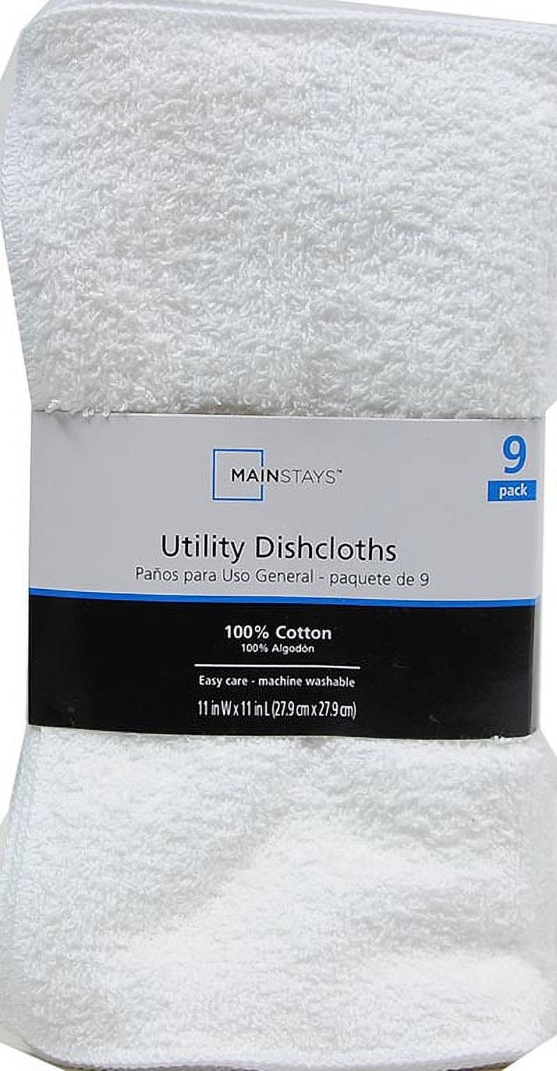 Mainstays 9 Pk Utility Cloth - Artic White