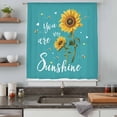 thumbnail image 4 of Teal Sunshine Sunflower Semi Sheer Curtains Drapes for Living Room,Bedroom,French Doors Window 54 Inches Long,Pastoral Bees Farmhouse Floral Rod Pocket Chiffon Curtain Drapery Voile Draperies Panel, 4 of 8