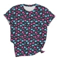 thumbnail image 6 of ersvoioy Halloween Shirt Women Funny Print Shirts Fashion Crewneck Halloween Short Sleeve Graphic Tees Fall Holiday Party Family T-Shirts Tops Multicolor XXXXXL, 6 of 6