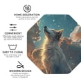 thumbnail image 3 of Yiaed Starry Sky Cloud Wolf Print Leather Coasters for Drinks - Cup Coasters Coffee Table Kitchen Table Bar, Home & Office Gifts Handmade Drink Coasters-Octagon, 3 of 6