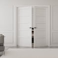 thumbnail image 2 of 72" x 80" Paneled Prehung Interior French Doors Solid Manufacture Wood Double Door With Hardware Kit / Handles, 2 of 9