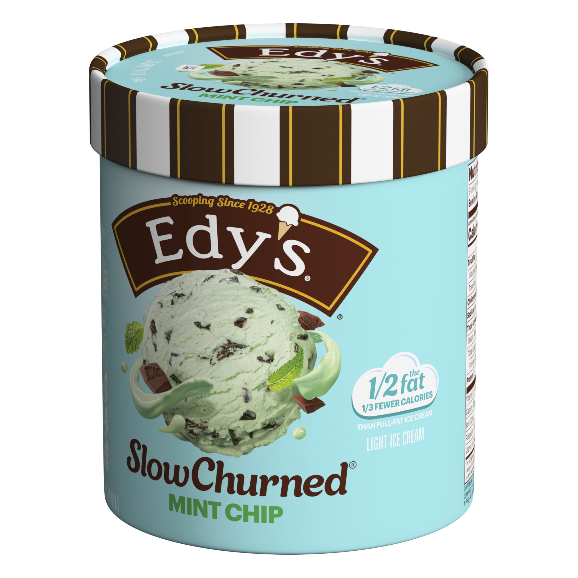 Edy’s/Dreyer’s Slow Churned Mint Chocolate Chip Light Ice Cream, 1.5 Qt