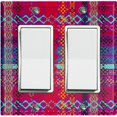 thumbnail image 1 of Metal Light Switch Plate Cover Ethnic Aztec Tribal Plaid Pattern Red SFR056, 1 of 13