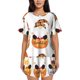 thumbnail image 1 of Fotbe Autumn Gnomes Conjunto de Pijama Estampado para Mujer, 2 Piezas, Ropa de Dormir con Camiseta de Manga Corta y Shorts Suaves-Small, 1 of 6
