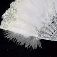 thumbnail image 3 of 2025 Embroidered Flower Feather Fan with Fringe Pendant, 1920s Vintage Style Flapper Hand Fan for Costume Party Dancing-White, 3 of 3