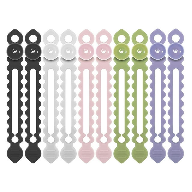 Reusable Cable Ties,Computer Cable Management Cable Tie with Suction Cup, Reusable Cable Management Organizer,Multipurpose Elastic Cord Organizer for Fastening Cable Cords Wires