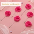thumbnail image 3 of Uxcell 12 piezas de alfileres de camelia roja para bodas y fiestas formales, 3 of 6