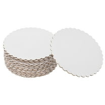 Uxcell 25 Pcs Scalloped Cake Circle Base, 4.9 Inch Cake Cardboards Thick Cardboard Cake Pastry Tray Round Cake Boards for Weddings Parties Birthday Desserts Cupcake (White)