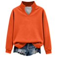 thumbnail image 5 of Womens Fuzzy Fleece Sweatshirt Fleece Plus Size V Neck Long Sleeve Tops Loose Fit Comfort Pullover Trendy Classic Shirts XS-5XL jackets for women Orange XL, 5 of 9