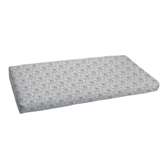 Sorra Home Grey and White Geometric Indoor/Outdoor Bench Cushion, Bristol