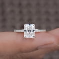 thumbnail image 2 of Cora Jewellery 2.5CT Radiant Moissanite Solitaire Engagement Ring For Women, 18K White Gold, 2 of 7