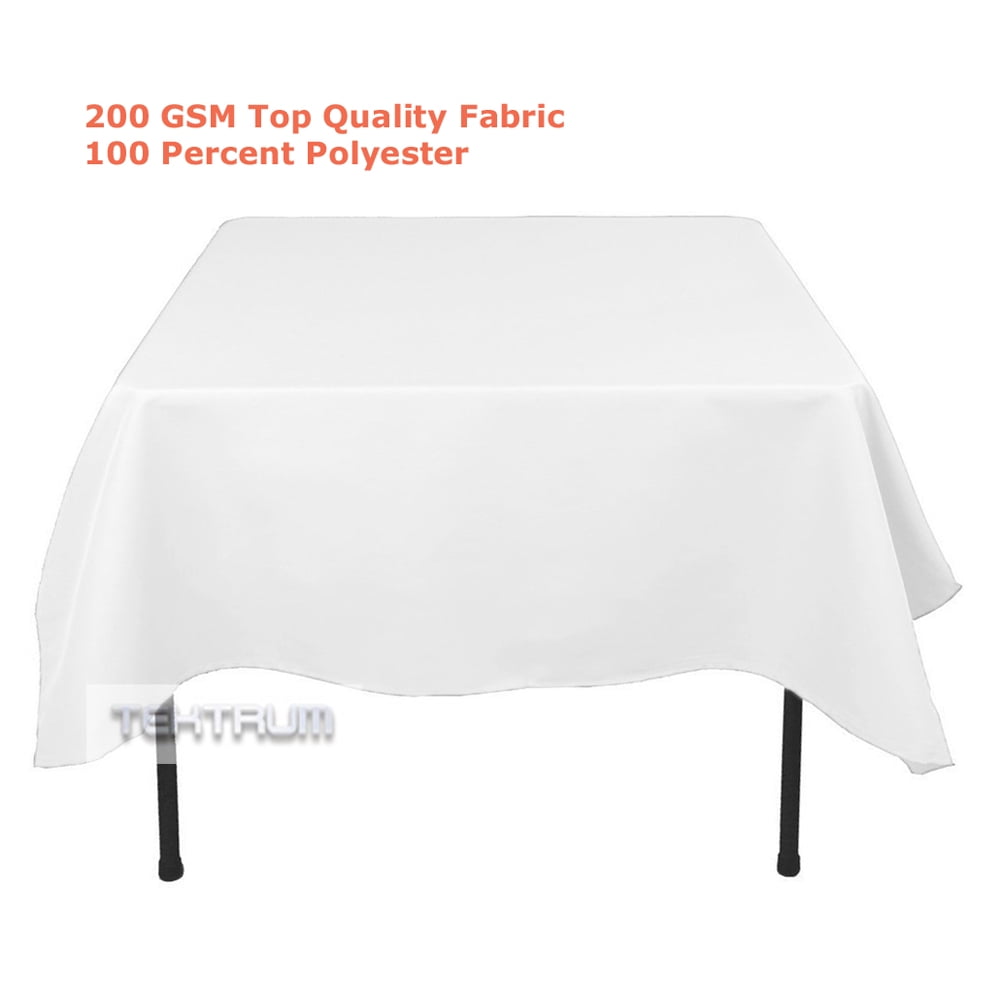 TEKTRUM 70 X 70 INCH 70"X70" SQUARE POLYESTER TABLECLOTH - WHITE COLOR - Walmart.com - Walmart.com