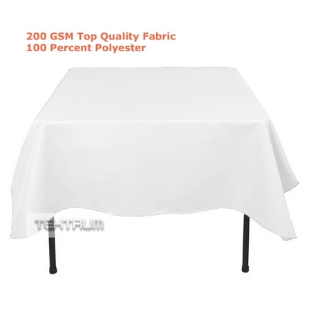 

TEKTRUM 70 X 70 INCH 70 X70 SQUARE POLYESTER TABLECLOTH - WHITE COLOR