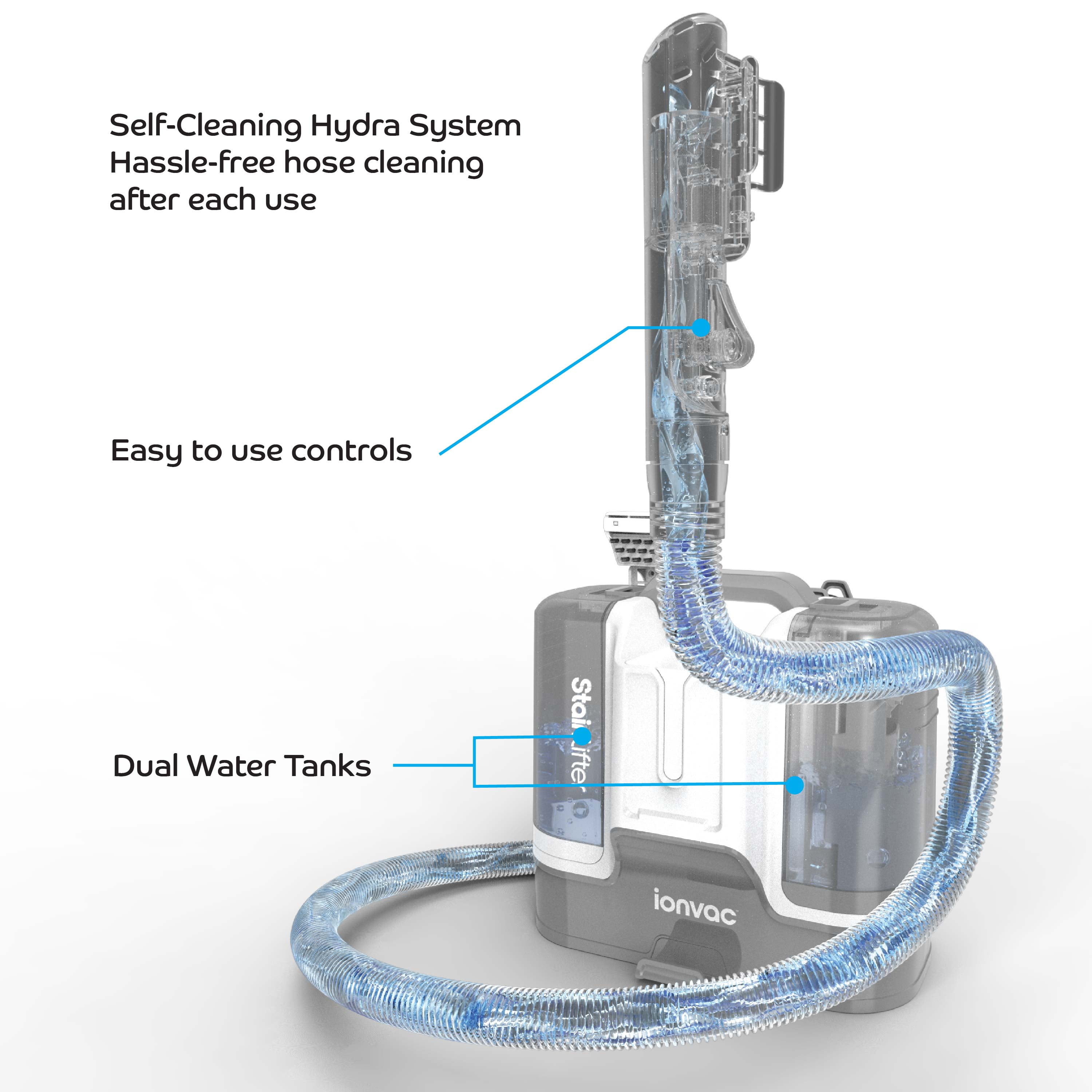Ionvac Stain Lifter Portable Carpet Cleaner Machine, Pet Spot Cleaner with 12kPa Suction and 4ft. Hose, Model #8908