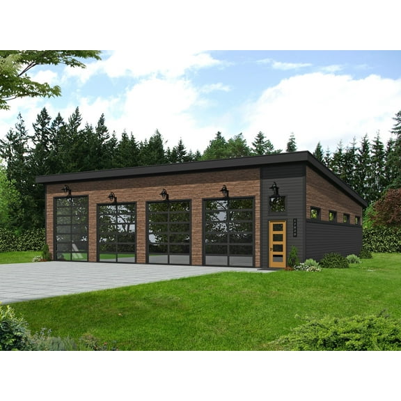 763-3000: Modern Garage 0 Bed, 0 Bath Luxury Home Plan, 0 Sq Ft: Full Blueprints with License to Build by Home Plan Marketplace - Lesuto