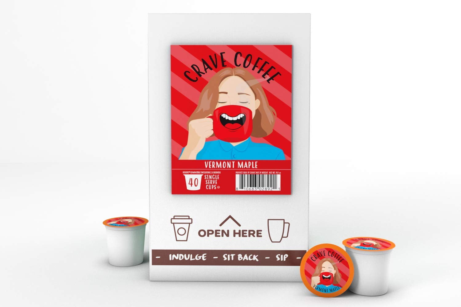 Crave Beverages Flavored Coffee Pods, Compatible with K-Cup Brewers, Vermont Maple, 40 Count