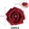 thumbnail image 3 of Burgundy Rose Artificial Flower Heads, 3in Real Looking Stemless Foam Roses Fake Flowers Bulk with Crystal for DIY Craft Wedding Bouquets Arrangements Party Home Decorations(Burgundy), 3 of 5