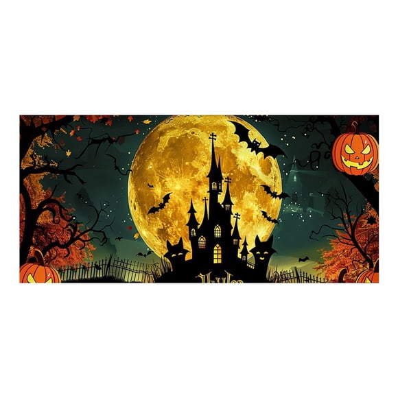 Halloween Garage Door Decoration Banner Halloween Garage Wall Decoration Suitable For Outdoor Home Courtyard Decoration Parties Nylon Flag Material Fiberglass Flag Pole Telescoping Flag Set with Pole