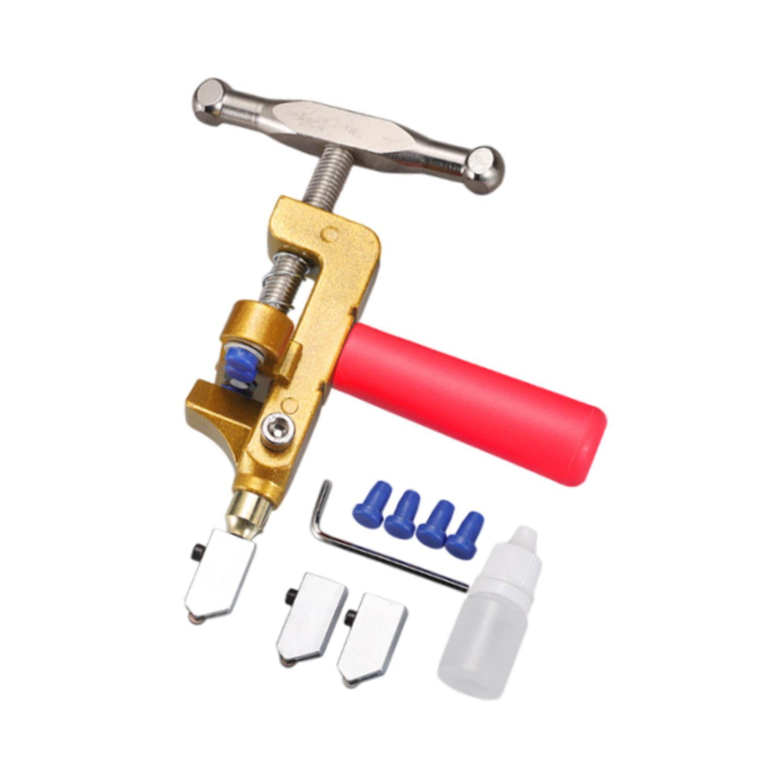 Sharprepublic Glass Cutter 2 in 1 Comfortable Gripping Glass Cutting Tool for Mirror Glass Red