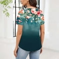 thumbnail image 6 of Roncen Short Sleeve Shirts for Women Pleated Crewneck Cute Blouses Dressy Casual Elegant Tops Loose peasant Summer T-Shirts, 6 of 8
