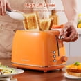 thumbnail image 2 of 2 Slice Toaster Roter Mond Retro Stainless Steel Toaster with Bagel, Cancel, Defrost Function and 6 Bread Shade Settings Bread Toaster, Extra Wide Slot and Removable Crumb Tray, Pink, 2 of 16