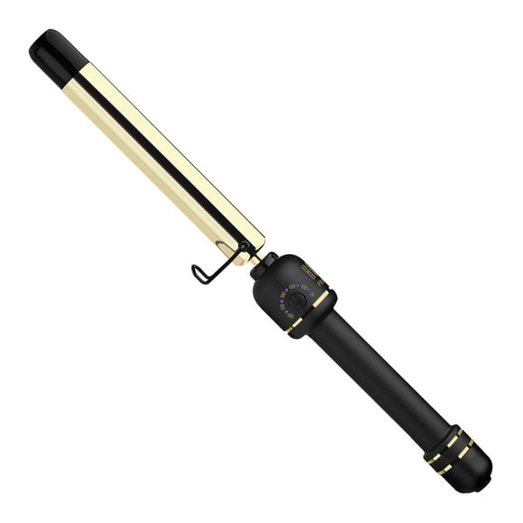 HOT TOOLS New and Improved 24K Gold Professional 1" Extended Barrel Curling Wand for Bouncy Curls | No Clamp for Quick and Easy Styling, 24K Gold Technology for Long-Las