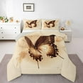 thumbnail image 3 of Homewish Wheat Gold Butterfly Bedding Comforter Set, Romantic Animal Print Twin Comforter Sets, Vintage Leaf Botanical Reversible Bedding Set, Microfiber Bedroom Decor, 2 Pieces, 3 of 8