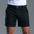 thumbnail image 6 of VSSSJ Men's Cotton Linen Lounge Shorts Lightweight Casual Flat Front Golf Work Shorts Button Zipper Leisure Sports Beach Shorts with Pockets Black M, 6 of 8