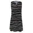 thumbnail image 3 of TSADFHJI Jupes en Cuir pour Femmes Midi 2024 Mode Féminine Été Imprimé Sans Manches Boucle Creuse Robe Décontractée TG Bleu, 3 of 3