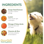 Ocu-GLO Vision Supplement for Small Dogs by Animal Necessity with Lutein, Omega-3 Fatty Acids, Grape Seed Extract and Antioxidants to Promote Eye Health in Dogs, 90ct Liquid Gelcaps