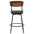 thumbnail image 5 of CHITA Swivel Counter Height Bar Stools with Back Set of 3, 27'' Seat Height, Metal & Wood Frame, Black, 5 of 10