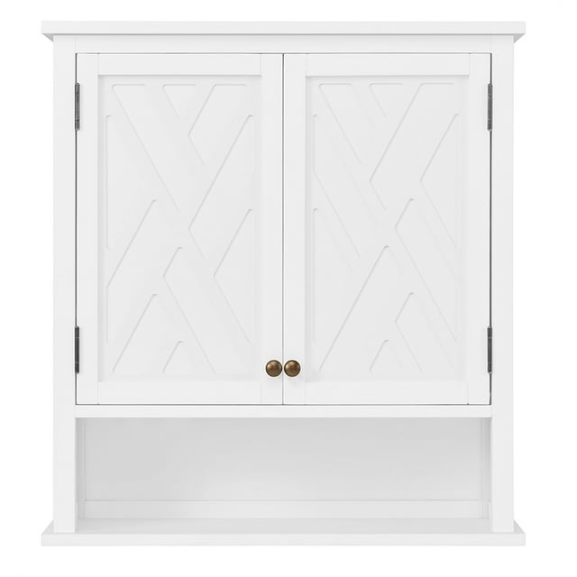 Coventry Armoire de Rangement Murale en Bois Blanc avec Étagère Ouverte