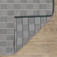 thumbnail image 4 of Squares Grey Handwoven Indoor/Outdoor Rug, 2'6" x 8' Runner, 4 of 6