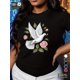 thumbnail image 1 of Graphic Print Crew Neck T-Shirt, Casual Short Sleeve Top For Spring & Summer, Women's Clothing, 1 of 6