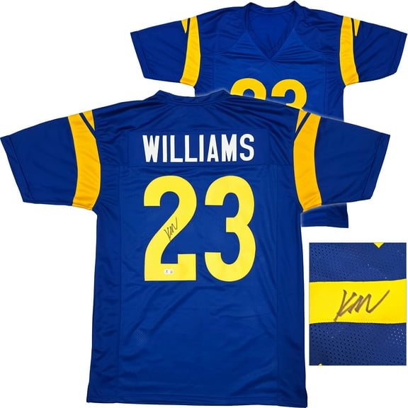 Los Angeles Rams Kyren Williams Autographed Blue Jersey Beckett BAS QR 239038