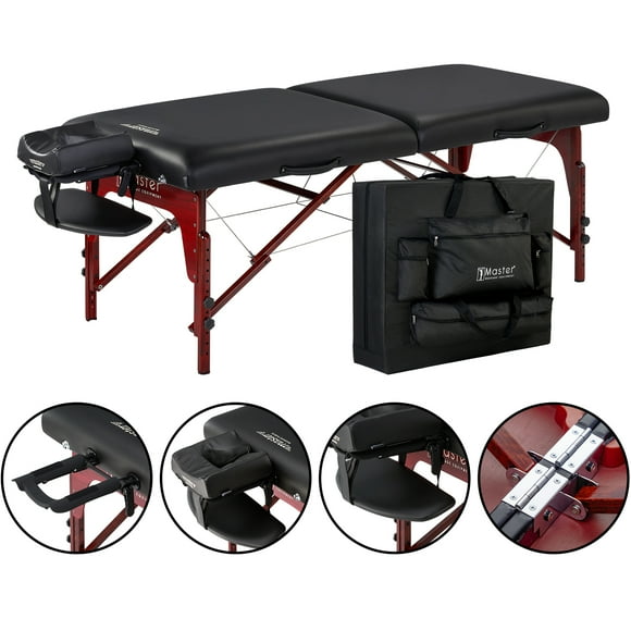 Master Massage 31" Montclair Pro Portable Massage Table Package, Memory Foam Cushioning, Reiki Panels, Shiatsu Cable Release- Tattoo Table, Spa Bed, Facial Bed