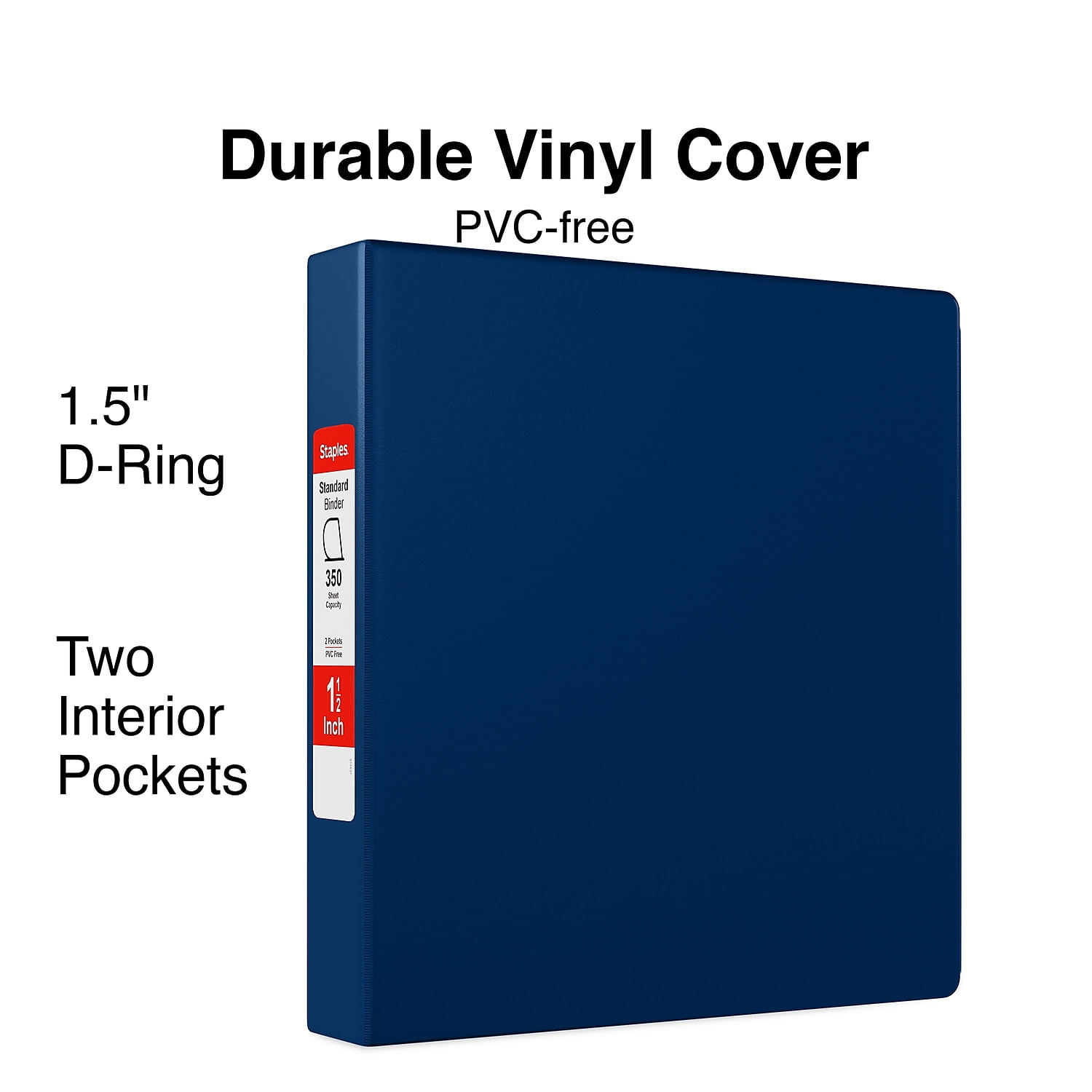 Staples Standard 1 1/2' 3-Ring Non-View Binder Blue (26413-CC) 55361/26413