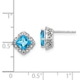 thumbnail image 2 of Primal Gold 14 Karat White Gold Blue Topaz and Diamond Earrings, 2 of 4
