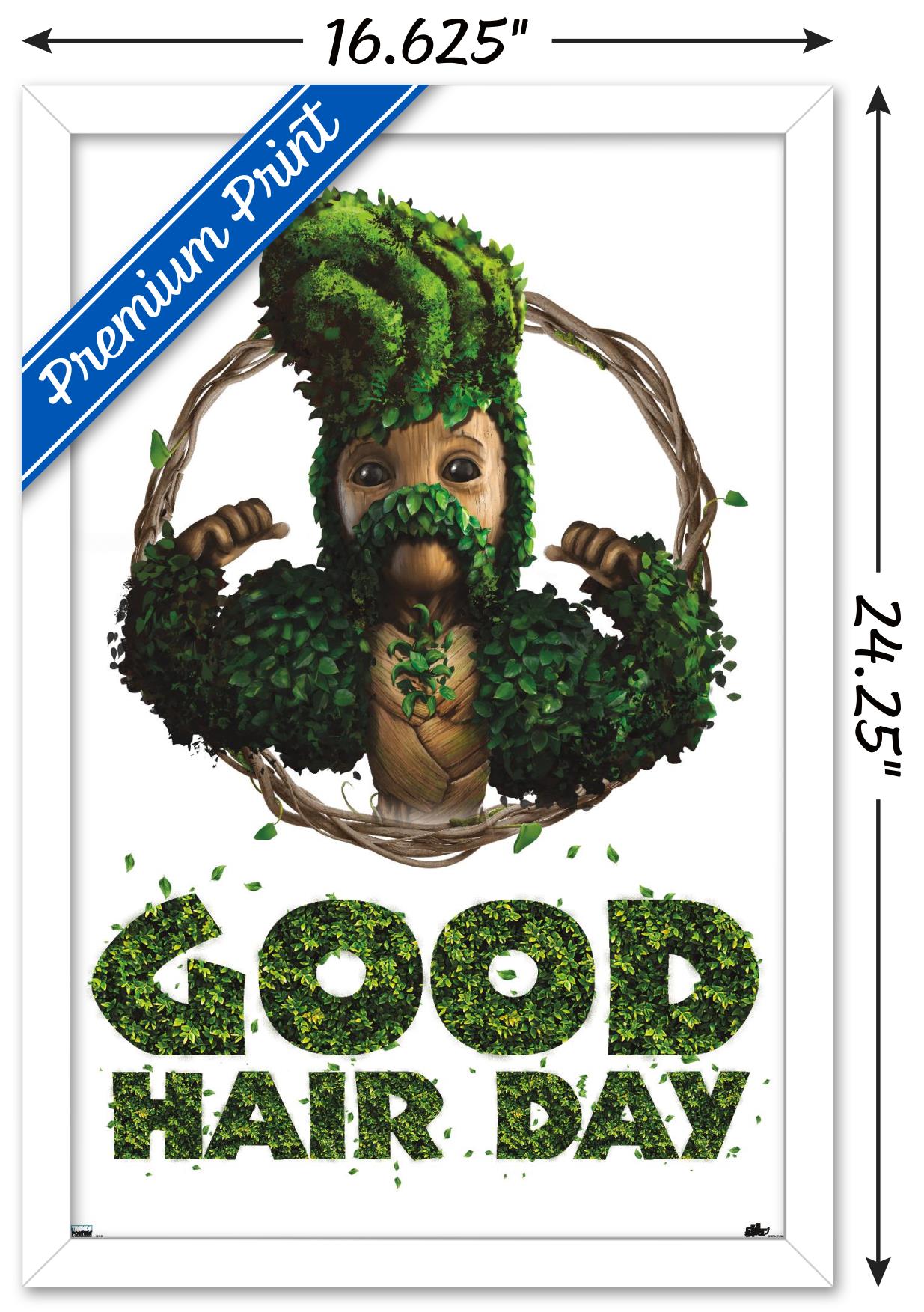 Marvel I Am Groot - Good Hair Day Wall Poster, 14.725" x 22.375" Framed