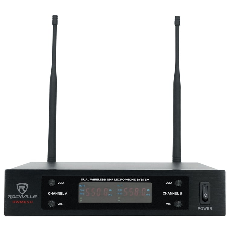 Rockville RWM65U Dual UHF Wireless Microphone System, 15 Channels