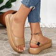 thumbnail image 5 of SZJXBUY Womens Summer Sandal 2026 Breathable Elegant Open Toe Dressy Casual Flat Sandals Comfortable Beach Vacation Ankle Strap Outdoor Walking Shoes Khaki,39, 5 of 9