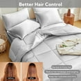 thumbnail image 7 of MR&HM Reversible Satin Microfiber Comforter 3 Pieces King Size, Silver Grey King Comforter Set for All Seasons, Silky Soft Satin Comforter for Hair and Skin, with Satin Pillowcases Set of 2, 7 of 7