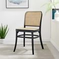 thumbnail image 3 of Modway Winona 18.5" Wood & Rattan Dining Side Chair in Black & Natural, 3 of 9