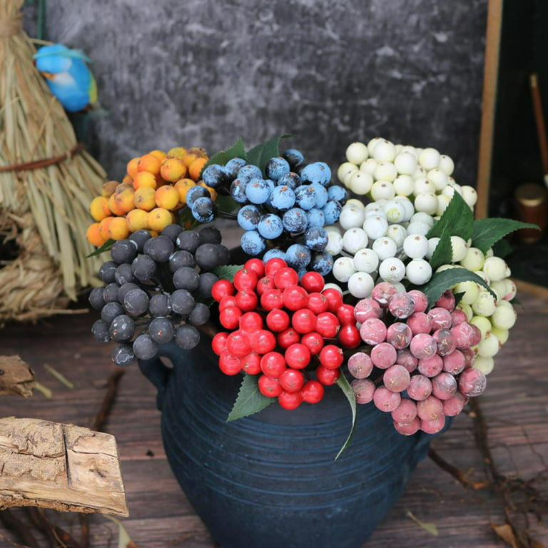 3pcs, Winter Berry Long Stems Artificial Berry Simulation Beans Picks  Lifelike Berries Bouquet Christmas New Year Spring Festival Home Decoration  For